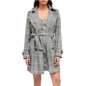 Banana Republic Glen Plaid Trench NWT